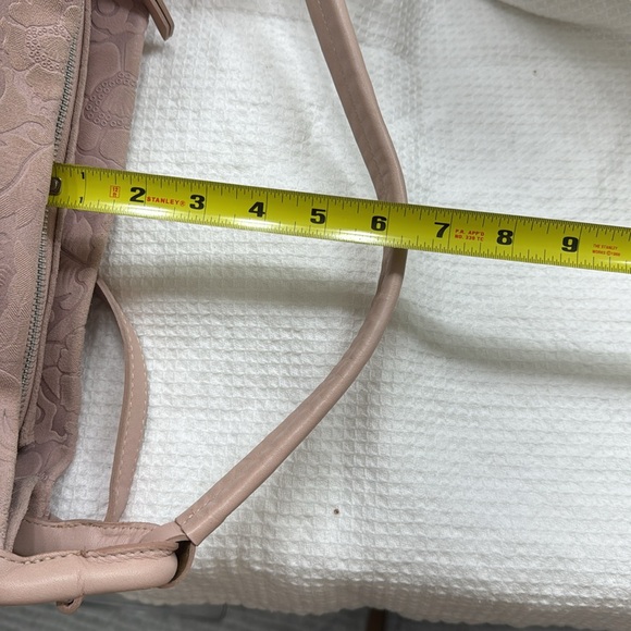 NWT Pink Leather Floral Embossed Shoulder Crossbody Bag Made in Italy - Picture 5 of 13